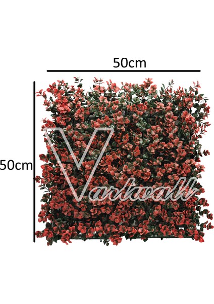 Yapay Dikey Bahçe Paneli Duvar Paneli Kırmızı 50*50 cm VA027 fiyatları