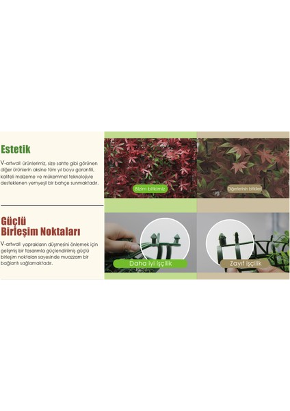 Yapay Dikey Bahçe Paneli Duvar Paneli Kırmızı 50*50 cm VA027