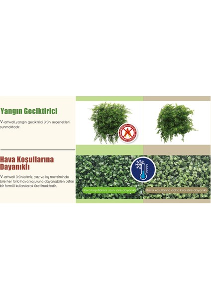 Yapay Dikey Bahçe Paneli Duvar Paneli Kırmızı 50*50 cm VA027