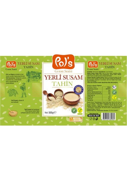 Pols Gurme Serisi Yerli Susam Tahin 500 G indirimleri