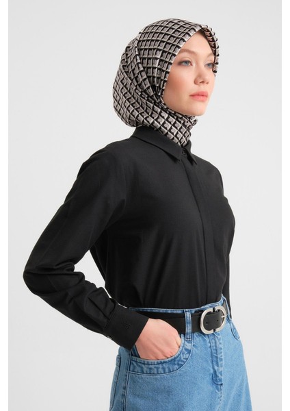 Manşeti Logolu Basic Gömlek 24Y3522 Siyah