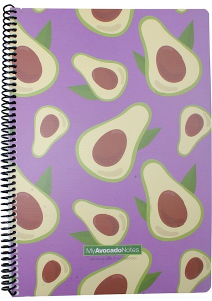 A4 Avocado 80 Yaprak Çizgili Spiralli Karton Kapak Defter Lila My Avocado 5819