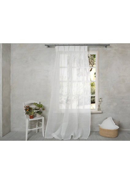 Boutique Curtain Keten Amerikan Pile Perde Rustik/ Korniş Uyumlu Sık Pile Dikim