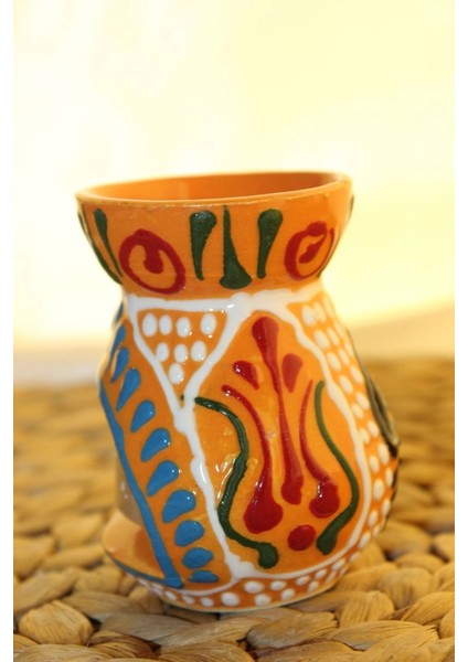 Buhardanlık Seramik El Işi Çini Motifli Buhurdanlık Mini Oranj Siyah fiyatları