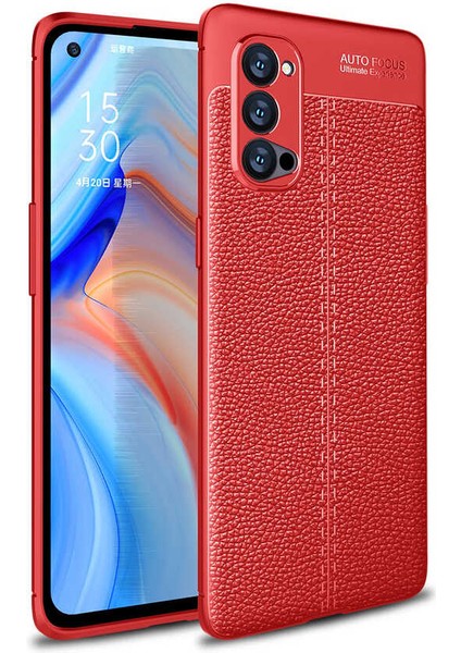 Oppo Reno 4 Pro Kılıf Zore Niss Deri Desenli Silikon Kılıf