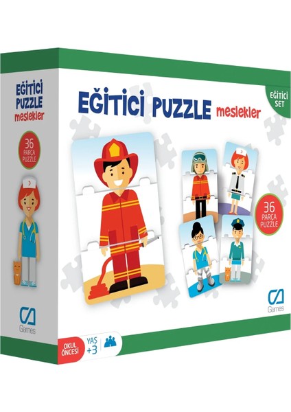 Meslekler 36 Parça Eğitici Çocuk Puzzle Yapboz Serisi