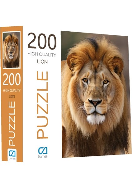 Ca Games Aslan 200 Parça 2,2mm Kalınlık 34X48CM Profesyonel Hobi Puzzle Yapboz Serisi