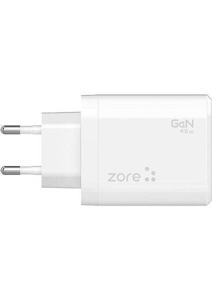 Hızlı Şarj Özellikli Seyahat Şarj Başlığı 45W (Always-02 Gan Tech Type-C Pd4.0 Usb-A Qc3.0)