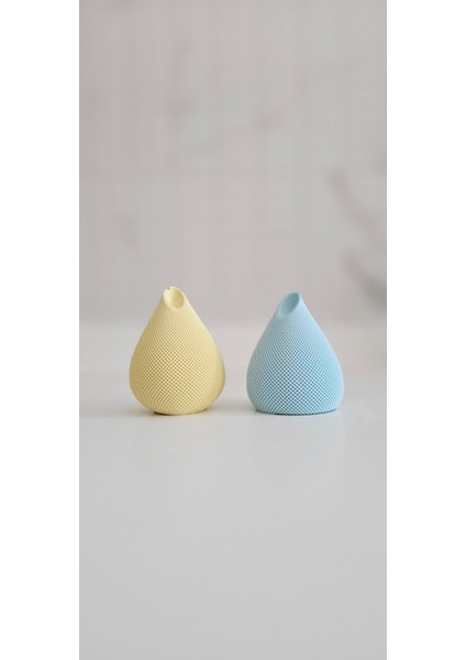 Laurel Wood Beton Dekoratif Model Bohem Su Damlası(SARI-MAVİ)