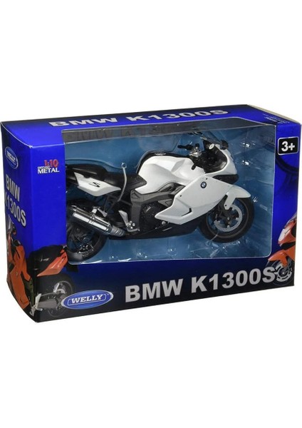 Welly Bmw K1300S 1:10 Ölçek Beyaz Metal Motorsiklet Die Cast