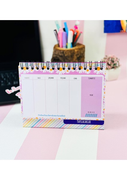 Hayallerinin Peşinden Git Tasarımlı Yeni Nesil Masa Üsü Planner 2 Sayfa Sticker