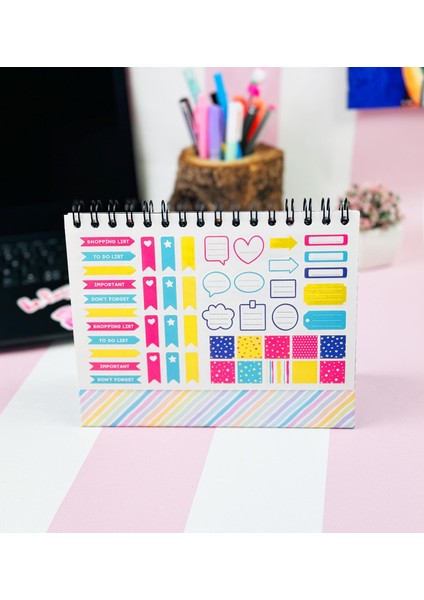 Hayallerinin Peşinden Git Tasarımlı Yeni Nesil Masa Üsü Planner 2 Sayfa Sticker