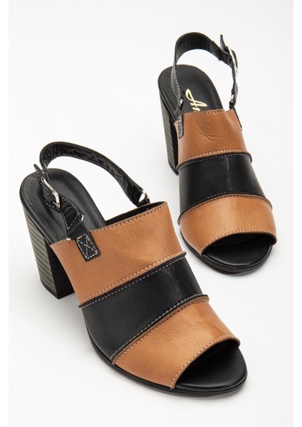 Kadın Deri Topuklu Sandalet 2320 Sandalet Cevız 38 fiyatları