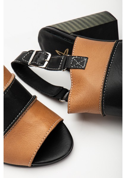 Kadın Deri Topuklu Sandalet 2320 Sandalet Cevız 38 fırsatları