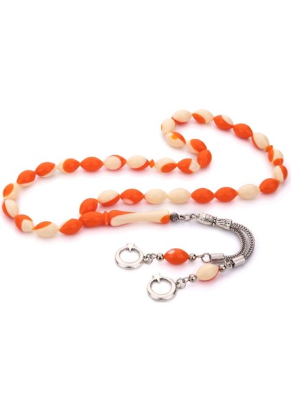 Çift Püsküllü Turuncu Bilardo Toz Kehribar Tesbih fiyatları