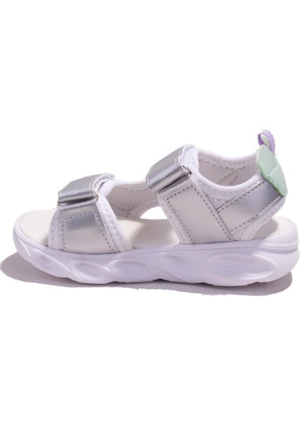 321F24Y204CC Hilda Beyaz Ortopedik Günlük Işıklı Kız Çocuk Spor Sandalet modelleri