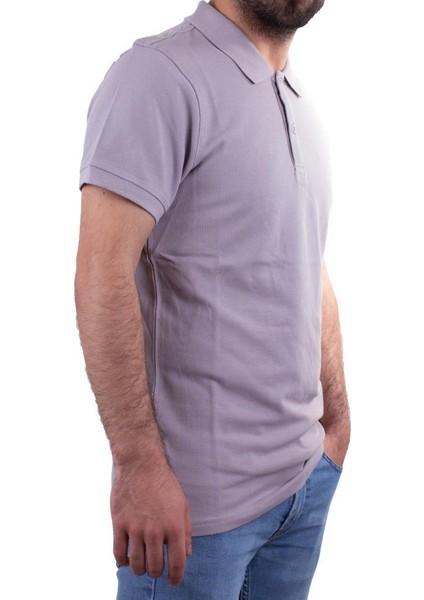 2277CC Gri Polo Yaka Erkek T-Shirt