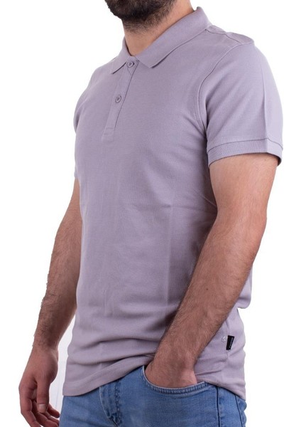 2277CC Gri Polo Yaka Erkek T-Shirt modelleri