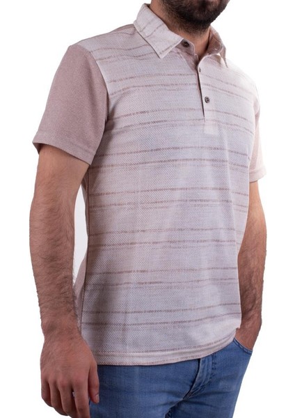 2281CC Bej Polo Yaka Erkek T-Shirt