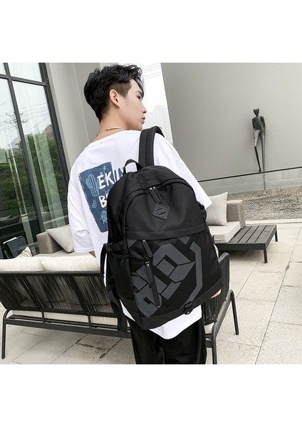 Lise Öğrencisi Okul Çantası Erkek Ins Modaya Uygun Havalı Basit Bilgisayar Sırt Çantası (Yurt Dışından)