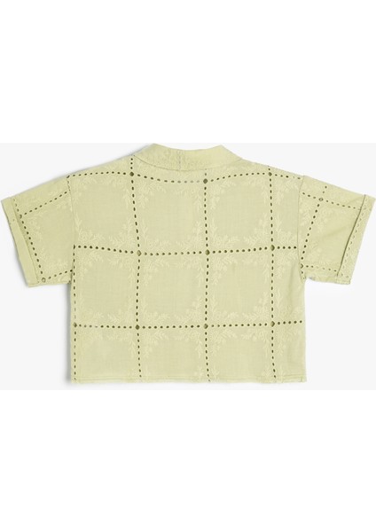 Crop Gömlek Kısa Kollu Fisto Detaylı Pamuklu fiyatları