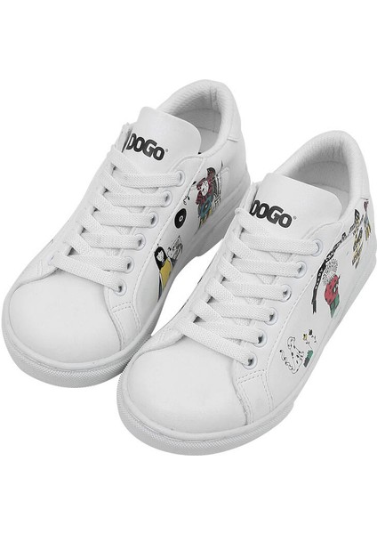 Unisex Çocuk Vegan Deri Beyaz Sneakers - Party Tasarım fiyatları