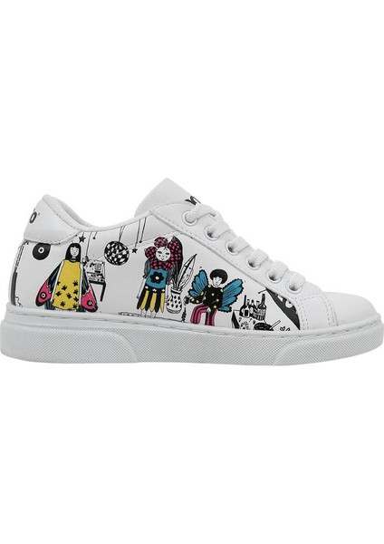 Unisex Çocuk Vegan Deri Beyaz Sneakers - Party Tasarım indirimleri