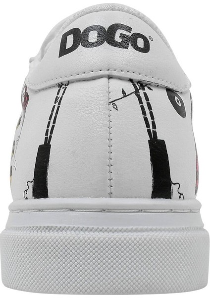 Unisex Çocuk Vegan Deri Beyaz Sneakers - Party Tasarım