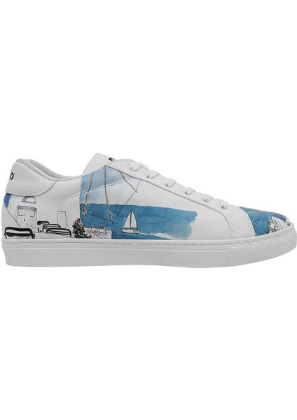 Erkek Vegan Deri Beyaz Sneakers - Meet me Halfway Tasarım
