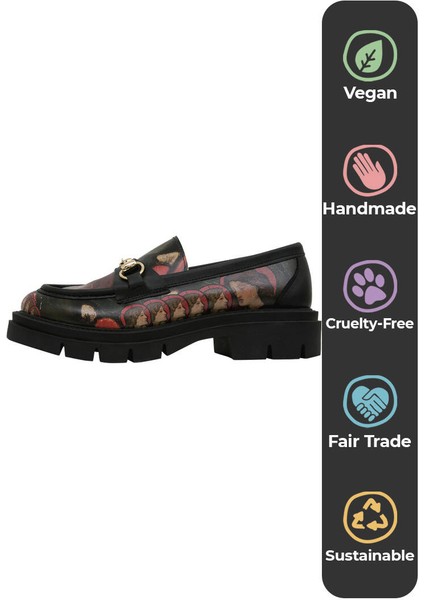 Kadın Vegan Deri Siyah Loafer - Pure Reflection Tasarım indirimleri