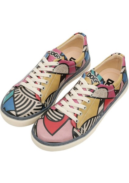 Kadın Vegan Deri Çok Renkli Sneakers - Painting in Harmony Tasarım fiyatları