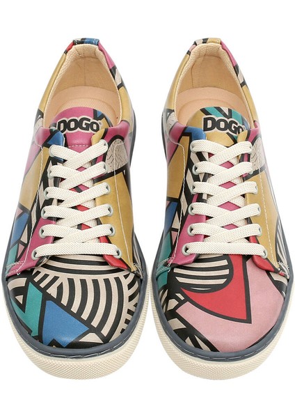 Kadın Vegan Deri Çok Renkli Sneakers - Painting in Harmony Tasarım fırsatları
