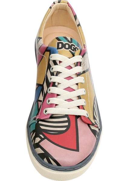 Kadın Vegan Deri Çok Renkli Sneakers - Painting in Harmony Tasarım