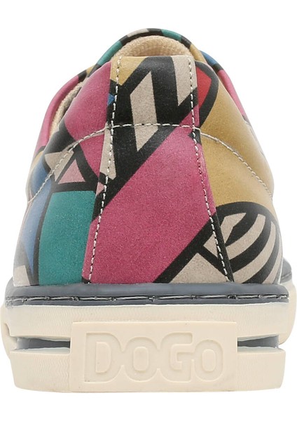 Kadın Vegan Deri Çok Renkli Sneakers - Painting in Harmony Tasarım