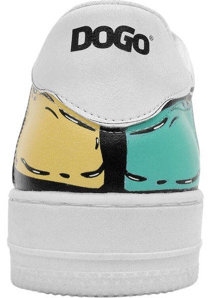 Kadın Vegan Deri Beyaz Sneakers - Dogo Sketch Tasarım