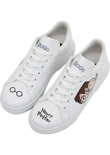 Kadın Vegan Deri Beyaz Sneakers - Friends Till Eternity Harry Potter Tasarım fiyatları