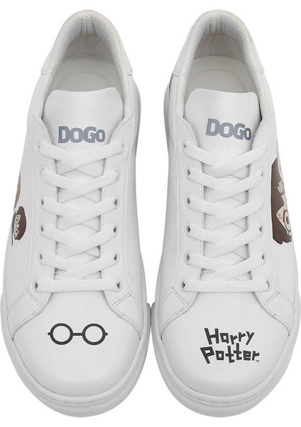 Kadın Vegan Deri Beyaz Sneakers - Friends Till Eternity Harry Potter Tasarım modelleri