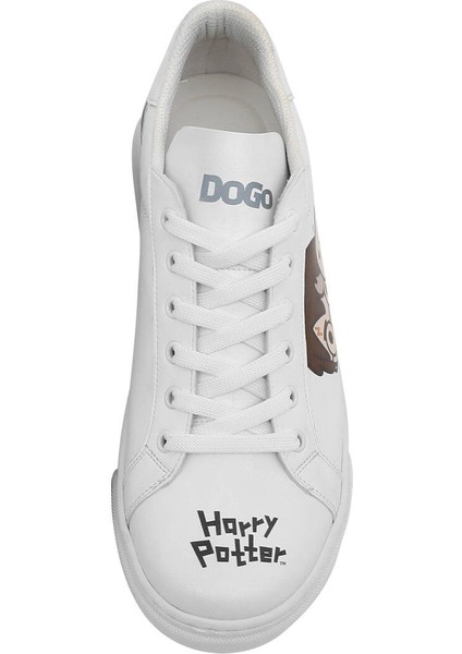 Kadın Vegan Deri Beyaz Sneakers - Friends Till Eternity Harry Potter Tasarım