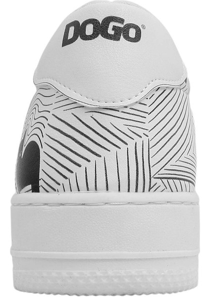 Kadın Vegan Deri Beyaz Sneakers - Black Cats Only Tasarım