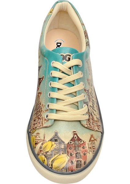 Kadın Vegan Deri Çok Renkli Sneakers - Amsterdam Vibes Tasarım