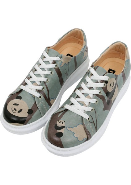 Kadın Vegan Deri Mavi Günlük Sneakers - Panda Hug Tasarım fiyatları