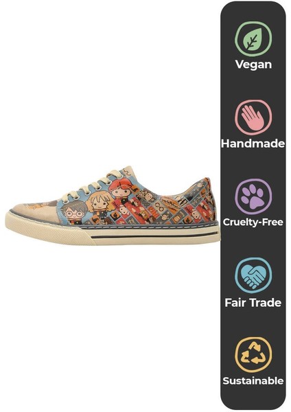 Kadın Vegan Deri Turkuaz Sneakers - Warner Bros Imaginary School Harry Potter Tasarım indirimleri