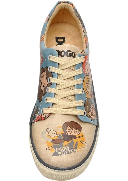 Kadın Vegan Deri Turkuaz Sneakers - Warner Bros Imaginary School Harry Potter Tasarım