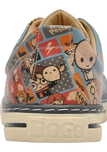 Kadın Vegan Deri Turkuaz Sneakers - Warner Bros Imaginary School Harry Potter Tasarım