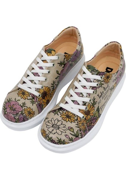Kadın Vegan Deri Çok Renkli Günlük Sneakers - Smell The Flowers Tasarım fiyatları