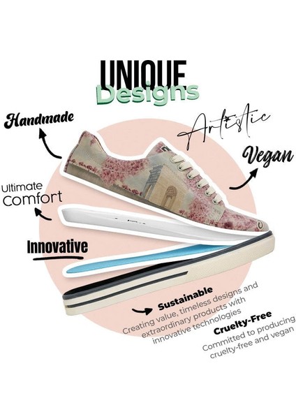 Kadın Vegan Deri Çok Renkli Sneakers - Paris Mon Amour Tasarım fırsatları