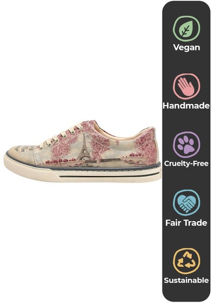 Kadın Vegan Deri Çok Renkli Sneakers - Paris Mon Amour Tasarım indirimleri