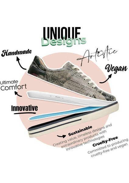 Kadın Vegan Deri Çok Renkli Günlük Sneakers - Let's Get Lost Tasarım fırsatları