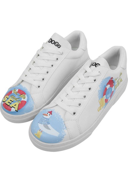 Kadın Vegan Deri Beyaz Sneakers - You, Me and the Sea Tasarım modelleri