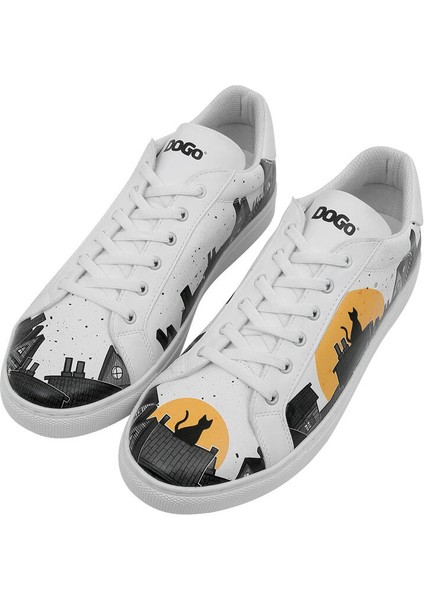 Erkek Vegan Deri Beyaz Sneakers - Night Lovers Tasarım